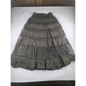 Odille Olive Green Peasant Maxi Skirt Women's 14